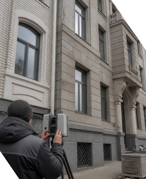 Лазерное сканирование фасадов зданий для обследования в Сальске